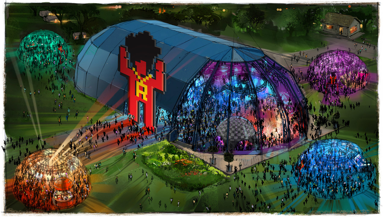TribeOne Dinokeng music festival concept illustration Rockstar 4000