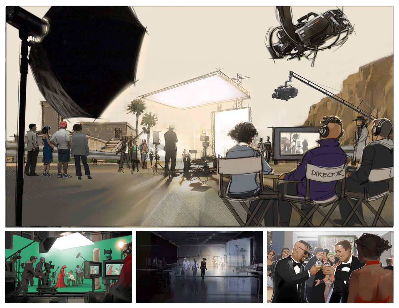 Peter Samuelsson Grants Cognac "Film Director" colour storyboard